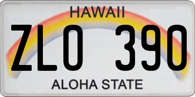 HI license plate ZLO390