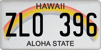 HI license plate ZLO396