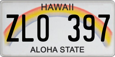 HI license plate ZLO397