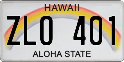 HI license plate ZLO401