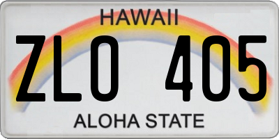 HI license plate ZLO405