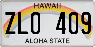 HI license plate ZLO409