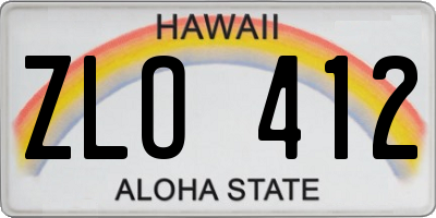 HI license plate ZLO412