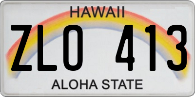 HI license plate ZLO413