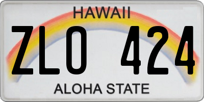 HI license plate ZLO424