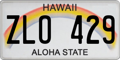 HI license plate ZLO429