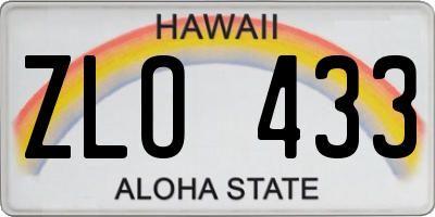 HI license plate ZLO433