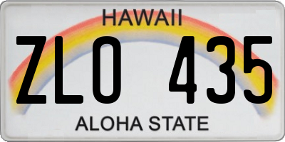 HI license plate ZLO435