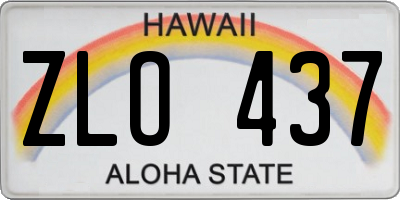 HI license plate ZLO437