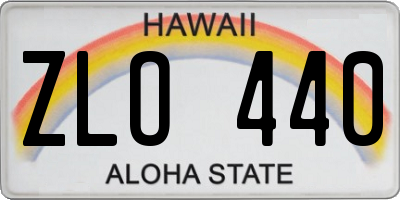 HI license plate ZLO440