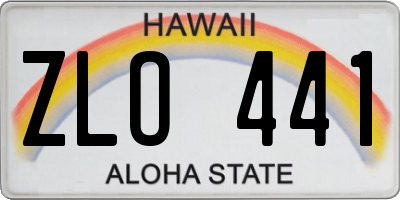 HI license plate ZLO441
