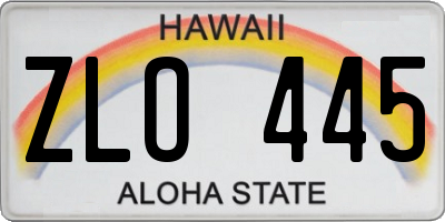HI license plate ZLO445