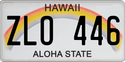 HI license plate ZLO446