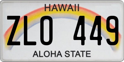 HI license plate ZLO449