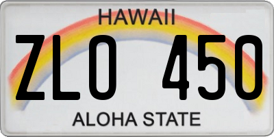 HI license plate ZLO450