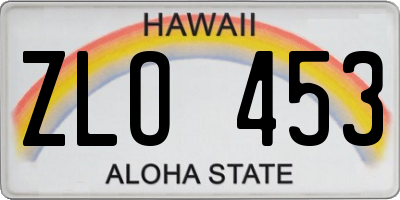 HI license plate ZLO453