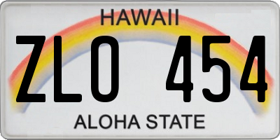 HI license plate ZLO454