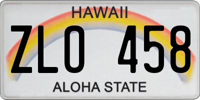HI license plate ZLO458
