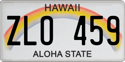 HI license plate ZLO459