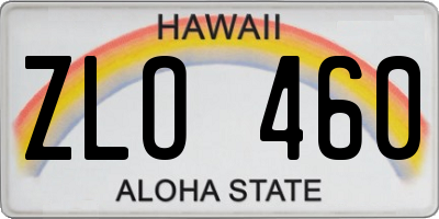 HI license plate ZLO460