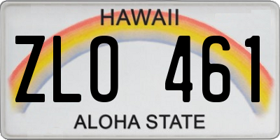 HI license plate ZLO461
