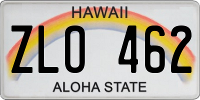 HI license plate ZLO462