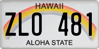 HI license plate ZLO481