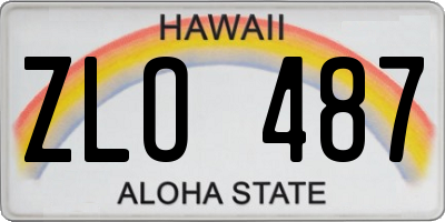 HI license plate ZLO487