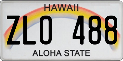 HI license plate ZLO488