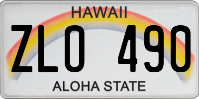 HI license plate ZLO490