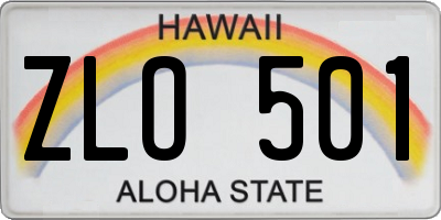 HI license plate ZLO501
