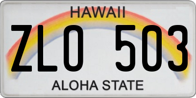 HI license plate ZLO503