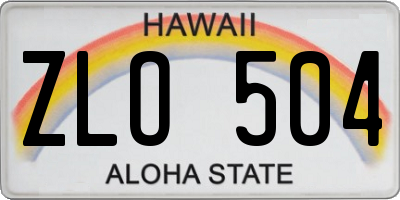 HI license plate ZLO504