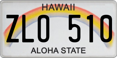 HI license plate ZLO510