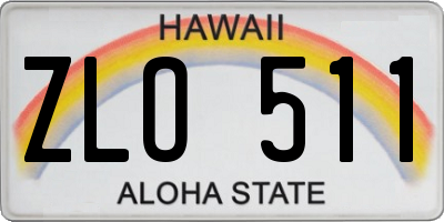 HI license plate ZLO511