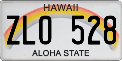 HI license plate ZLO528