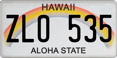 HI license plate ZLO535