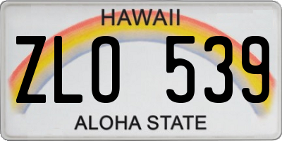 HI license plate ZLO539