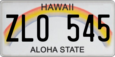 HI license plate ZLO545
