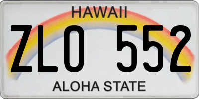 HI license plate ZLO552