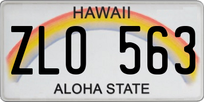 HI license plate ZLO563