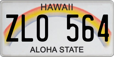HI license plate ZLO564
