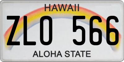 HI license plate ZLO566