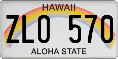 HI license plate ZLO570