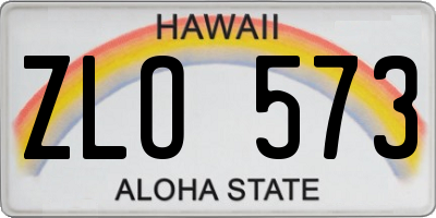 HI license plate ZLO573