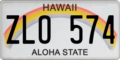HI license plate ZLO574