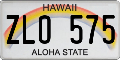 HI license plate ZLO575