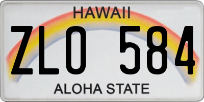 HI license plate ZLO584