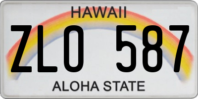 HI license plate ZLO587