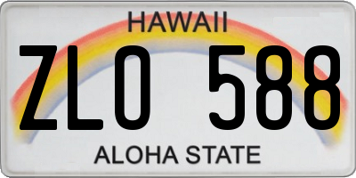 HI license plate ZLO588
